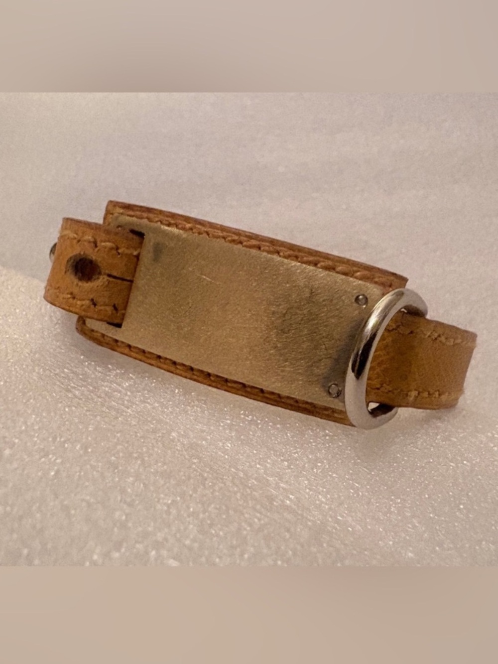 Hermès Yellow Epsom Leather Collar/ Bracelet PM | Palladium COA Authenticated - Picture 5 of 10
